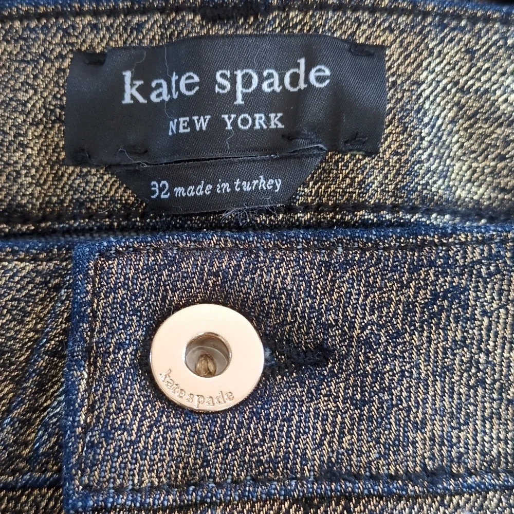 Kate Spade Metallic Straight Leg Denim Pant